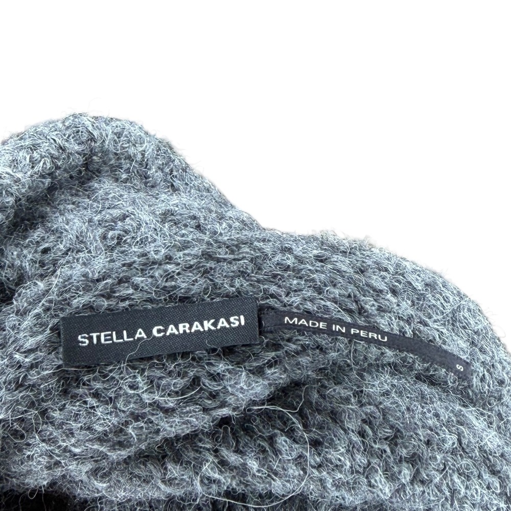STELLA CARAKASI Shrug Gray Alpaca Blend Cowl Neck Cropped Women's Small Snood - Picture 3 of 7